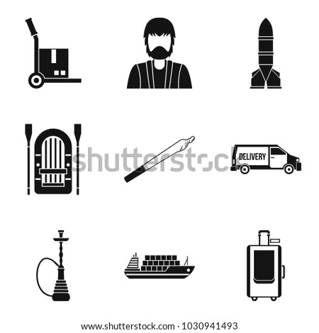 Smuggling icons set. Simple set of 9 smuggling vector icons for web isolated on white background