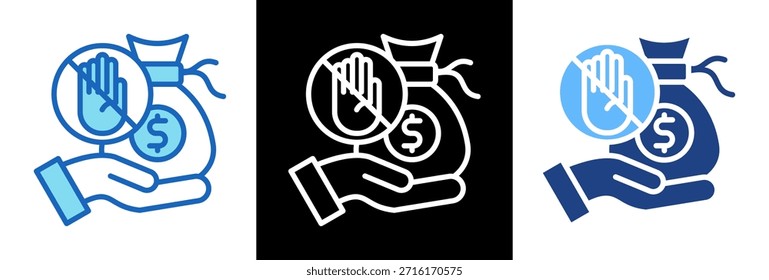 Icono de prevención del contrabando Ilustración vectorial triplestyle