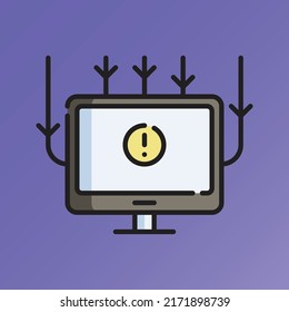 Smurf Icon Vector Illustration. Flat Outline Cartoon. Cyber Security Icon Concept Isolated Premium Vector