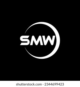 SMW letter logo design in illustrator. Vector logo, calligraphy designs for logo, Poster, Invitation, etc.