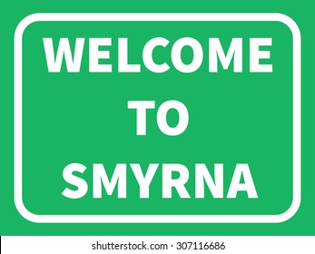 Smyrna road sign background. Vector illustration EPS8