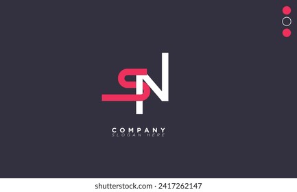  SN Alphabet letters Initials Monogram logo NS, S and N
