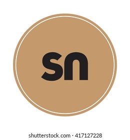 sn brown letters ,abstract background logo, design identity in circle, alphabet letter