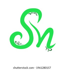 Logotipo inicial de escritura a mano para identidad