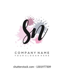 SN Initial Handwriting logo template vector