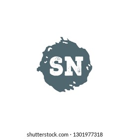 SN Initial Handwriting logo template vector