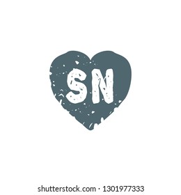 SN Initial Handwriting logo template vector