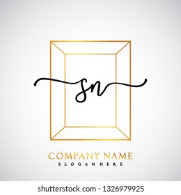 SN Initial Handwriting logo template vector