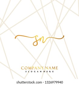 SN Initial Handwriting logo template vector