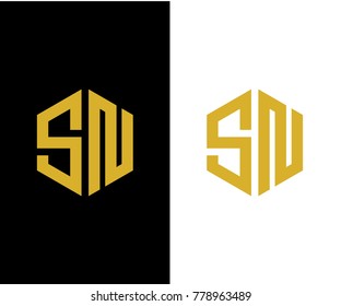 SN initial hexagon icon. letter. logo vector eps 10