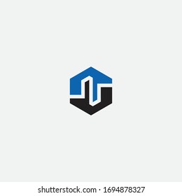sn initial hexagon logo modern abstract