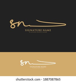 SN Initial letter handwriting and signature logo.