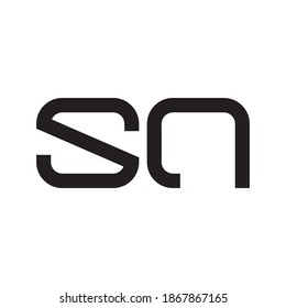 sn initial letter vector logo