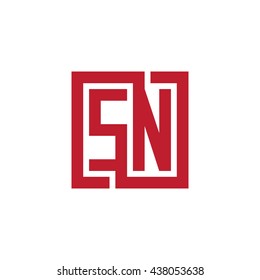 SN initial letters looping linked square logo red
