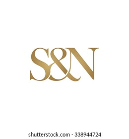 S&N Initial logo. Ampersand monogram golden logo