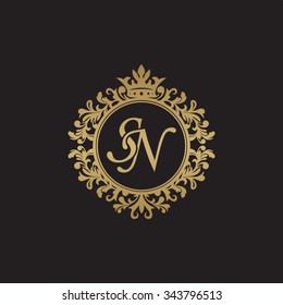 SN initial luxury ornament monogram logo