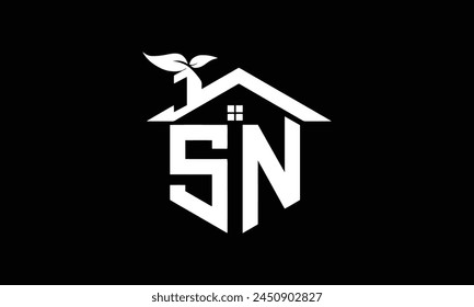 SN initials Real Estate Logo stock illustration. Logo vector