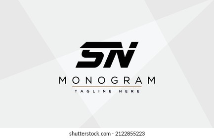 SN Letter Initial Logo Design Template Vector Illustration