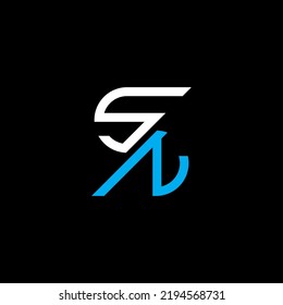 SN letter logo creative design with vector graphic, SN simple and modern logo.