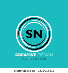 Diseño creativo del logotipo de la letra de SN. Diseño único de SN. Ilustración vectorial