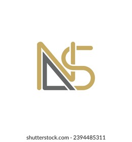 Diseño del logo de la carta SN sobre fondo de lujo. Concepto de logotipo de letras de monograma NS. Logotipo SN Logo Geométrico