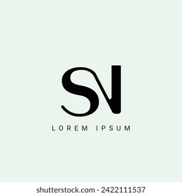 SN letter logo design. SN polygon, circle, triangle, hexagon, flat and simple style with white color variation letter logo set in one artboard. SN minimalist and classic logo. SN