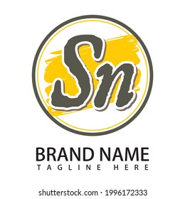 Vector de icono de logotipo de letra Sn