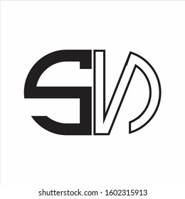 SN Letter logo monogram with oval shape negative space design template white background