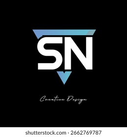 Logotipo de letra SN em triângulo - Monograma de gradiente moderno para branding e design de identidade