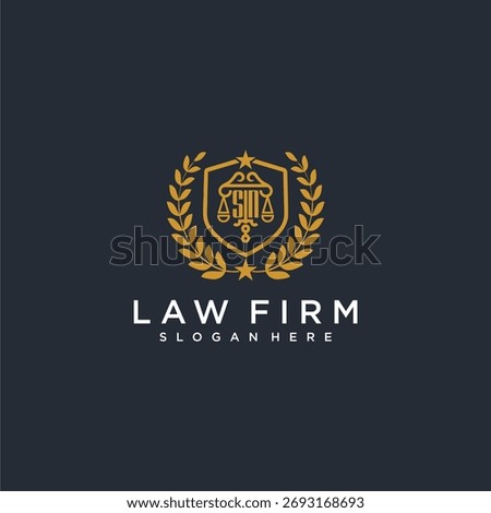 SN letter monogram logo for lawfirm with pillar and leaf image design