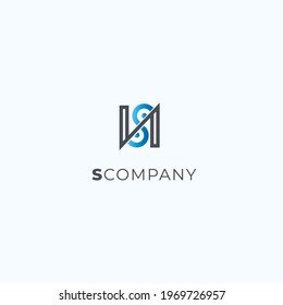Logotipo vectorial geométrico de letras S,N. emblema de letras S,N