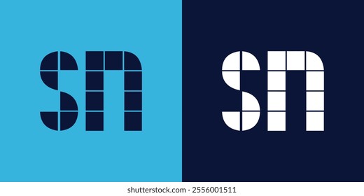 SN logo design with tile shape. Minimalist and modern vector illustration design suitable for business or brand