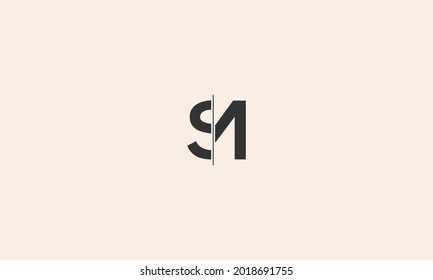 Diseño de la carta del logotipo de SN. Concepto de letra de las iniciales del logotipo de NS. diseño de logotipo de icono SN