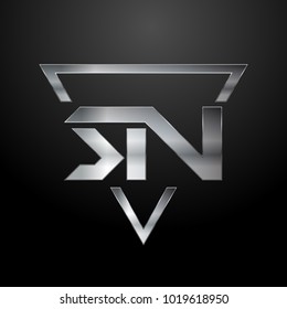 SN Logo, Metal Logo, Silver Logo, Monogram, Polygon