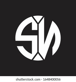 SN Logo monogram with piece circle ribbon style