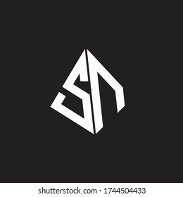 SN Logo monogram with standout triangle shape ribbon design template