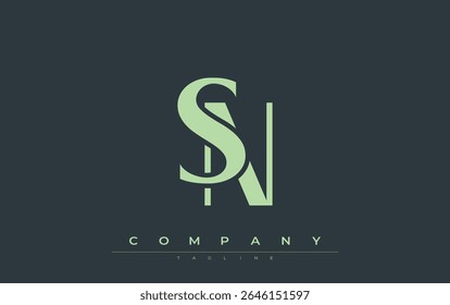 SN Modern Initials Diseño de Logo. Logotipo de marca con iniciales estilizadas que muestran un diseño atrevido y una estética moderna. Ideal para la marca profesional de negocios o proyectos creativos que se centran en minimalista