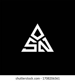 SN monogram logo with 3 pieces shape isolated on triangle design template