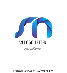 sn n s circle lowercase design of alphabet letter combination with infinity suitable as a logo for a company or business - Vector
