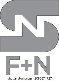 Icono de monograma de espacio negativo S+N