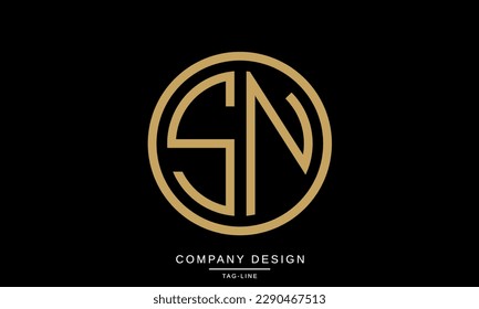 Monograma del logotipo de las letras abstractas SN, NS