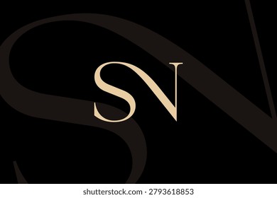 SN or NS letter logo icon design. Classic style luxury initials monogram.
