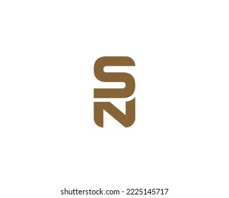 SN NS logo design vector template