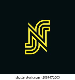 SN NS logo. the letter S and N perfectly combined into a new, modern and original Logo
