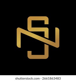 Os logotipos de monograma SN ou NS se sobrepõem.