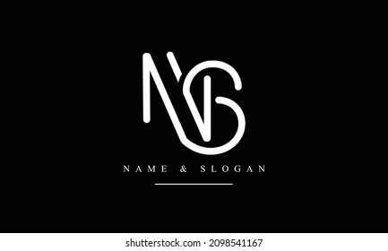 SN, NS, S, N letras abstractas monograma