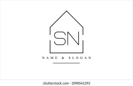 SN, NS, S, N abstract letters logo monogram
