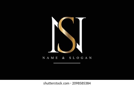 SN, NS, S, N abstrakte Buchstaben Logo-Monogramm