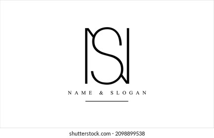 SN, NS, S, N abstract letters logo monogram