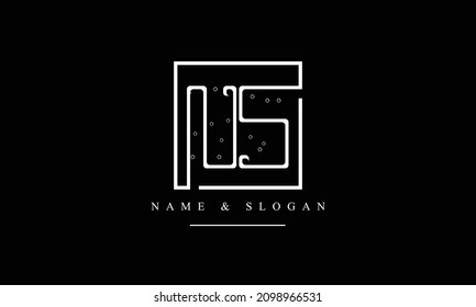 SN, NS, S, N abstract letters logo monogram